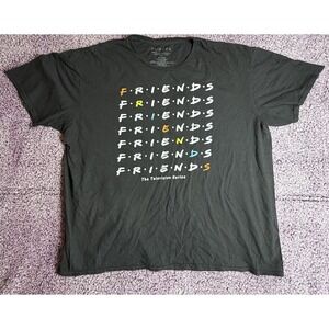 Friends The Television Series Graphic T-Shirt Black Size 3XL Cotton TV Show Tee